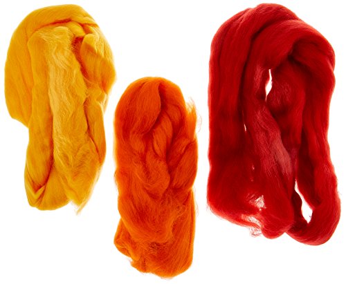 EFCO - Lana de oveja merina para fieltro (19,5 mic, 50 g), color rojo en varios tonos