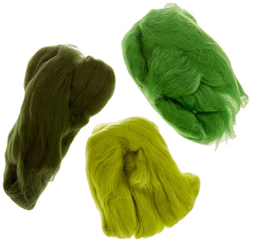 EFCO - Lana de oveja merina para fieltro (19,5 mic, 50 g), color verde en varios tonos