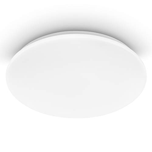 EGLO Lámpara LED de techo Pogliola, diámetro de 50 cm, 1 foco, lámpara de techo de acero y plástico en color blanco, para salón, cocina, oficina, pasillo, techo