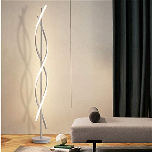 ELINKUME Lámpara de pie regulable LED Lámpara de pie espiral blanca 30W Luz ajustable Estilo moderno creativo único Perfecto para la iluminación de la decoración interior Lámpara de la sala de estar