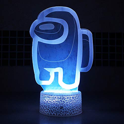 Entre la noche luz 3D ilusión astronautas juegos carácter lámpara de mesa USB alimentado 7 colores luces LED con interruptor táctil para niños regalos dormitorio decoración Entre la noche luz 3D ilusión astronautas juegos carácter lámpara de mesa USB alimentado 7 colores luces LED con interruptor táctil para niños regalos dormitorio decoración