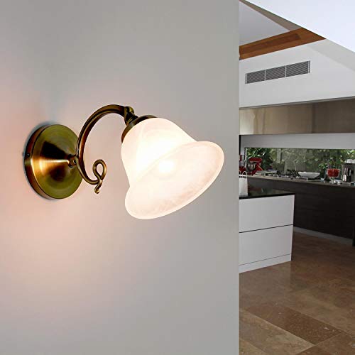 Estilo Modernista lámpara de pared con cristal de alabastro E14 230 V Interior Lámpara de pared