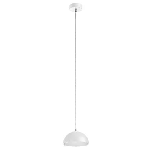 EXO Lighting - Lámpara de techo DINA blanco Led SMD uso interior IP20. Colgante media esfera moderno ideal para mostradores, recepción, cocina y comedor.