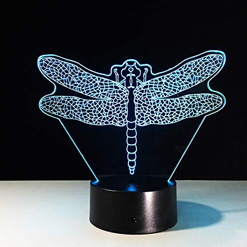 蜻蜓 Forma lámpara luz de Noche luz de Dibujos Animados Color ilusión luz de Noche para niños Adultos decoración de Regalo