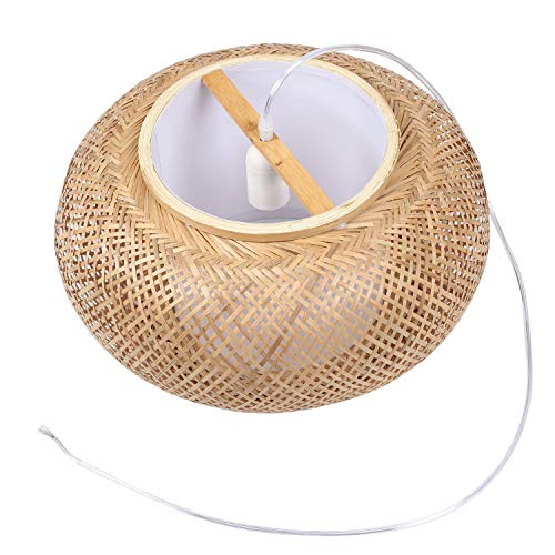 Fransande - Pantalla de bambú para lámpara colgante de techo, diseño de ratán