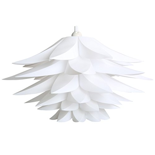 Frcolor DIY lámpara de techo de loto colgante PP luz diámetro de 50 cm (blanco)