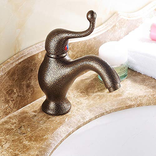 GALÓN Europeo Nuevo Cobre Creativo Solo Agujero Lavabo Grifo Simple Bajo Mostrador Lavabo Retro Ascensor Cuenca Lavabo Grifo