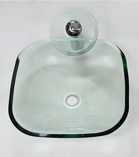 GOWE Popular color baño lavabo de cristal templado lavabo & cascada grifo de cristal GOWE Popular color baño lavabo de cristal templado lavabo & cascada grifo de cristal