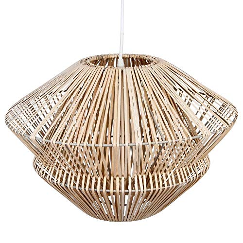 Gran lámpara de techo en MIMBRE - Diámetro 48 cm - Color MADERA Natural Gran lámpara de techo en MIMBRE - Diámetro 48 cm - Color MADERA Natural