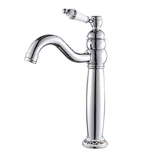 Grifo Monomando de Lavabo Bronce Antiguo Baño Mezclador Grifería baño Caño alto Agua fría y caliente Cromado (A-Cromo) Grifo Monomando de Lavabo Bronce Antiguo Baño Mezclador Grifería baño Caño alto Agua fría y caliente Cromado (A-Cromo)