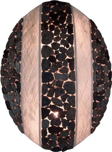 Guru-Shop Lámpara de Pared/apliques, Hechos a Mano en Bali de Material Natural, Piedra de Lava - Modelo Zara Stone, Driftwood, 58x40x15 cm, Luces de Pared