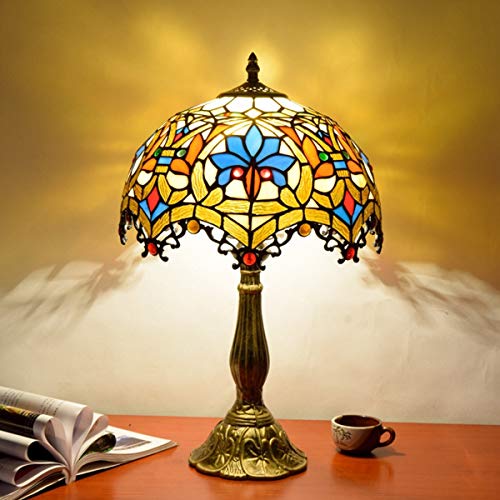 GYLTFL Tiffany lamparas de Mesa,Vintage Tiffany Stained Glass Lamp Lámpara de Mesa de Noche para la Sala de Estar Dormitorio Restaurante Bar Hotel Decoración