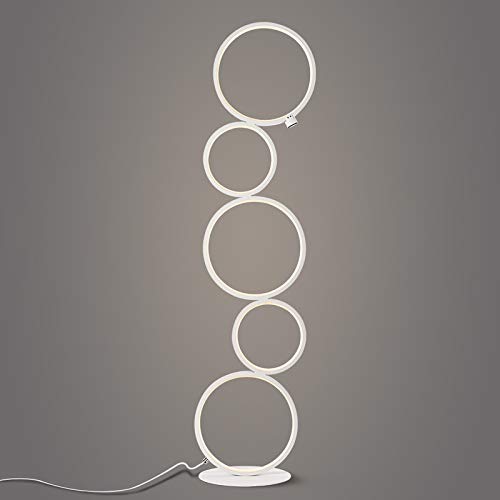 Hillloong Lámpara de pie LED estilo anillo moderno para oficina, hermosa pieza de decoración para su hogar, hotel y oficina. Tres niveles de brillo regulable con pantalla táctil, 1600 lúmenes, 3000 K Hillloong Lámpara de pie LED estilo anillo moderno para oficina, hermosa pieza de decoración para su hogar, hotel y oficina. Tres niveles de brillo regulable con pantalla táctil, 1600 lúmenes, 3000 K