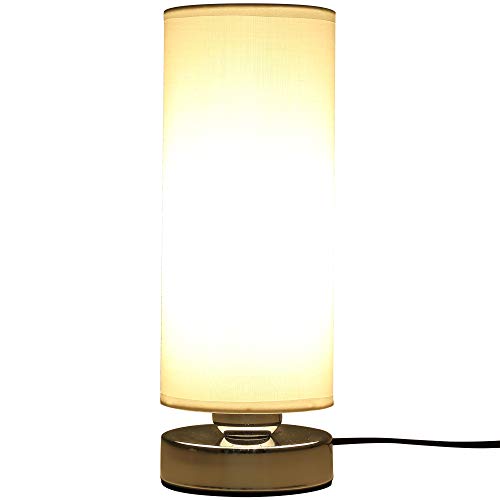 homcom Lámpara de mesa con intensidad de luz regulable, tecnología táctil, compatible con bombillas E27, diámetro 10,8 x 30 cm