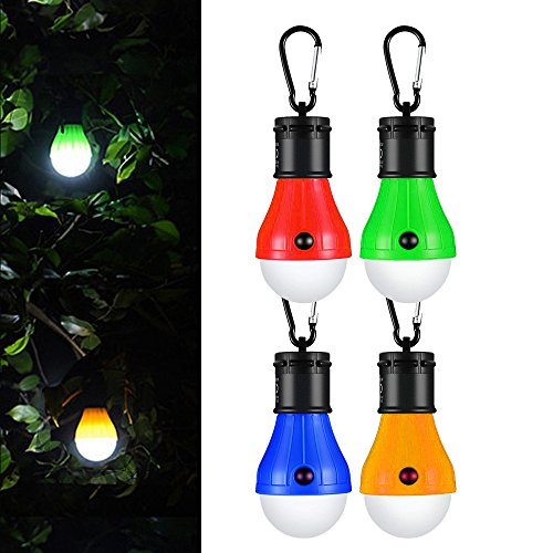Hovast LED Lámpara Camping,[4 Paquetes] Portátil Lámpara de Tienda Impermeable Luz Tienda de Campaña Luz Acampada Luces de Emergencia Alimentada para Senderismo, la Caza,Actividades de montañismo