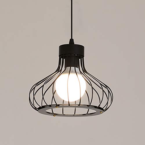 Industrial Vintage Lámpara Colgante, Metal Luz Lámpara de Techo Iluminación Colgante, E27 Lámparas de Araña Pasillo Porche, Negro, Ø23cm Industrial Vintage Lámpara Colgante, Metal Luz Lámpara de Techo Iluminación Colgante, E27 Lámparas de Araña Pasillo Porche, Negro, Ø23cm