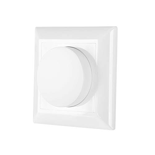 Interruptor Dimmer Regulador Atenuador de Intensidad de Luz de Pared para Lampara Empotrable o Bombilla LED Halógena Incandescente con Botón Giratorio y Memoria de Brillo 220-240V de Enuotek