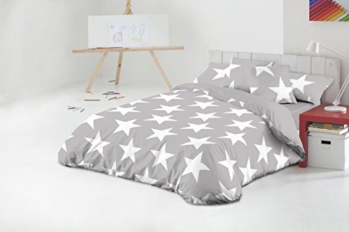 Juego de Funda Nórdica Star Javier Larrainzar, Cama 90 cm Gris - Sedalinne