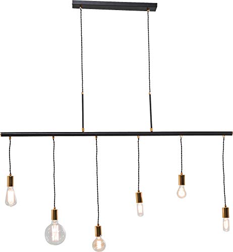 KARE Design Lámpara Colgante Six Lights, 140 x 135 x 8 cm, Negro/Dorado, 2 Unidades