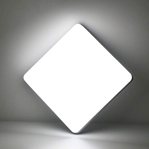 Kimjo LED Lámpara de Techo 36W Blanco Frío 6500K, Plafón de LED Cuadrado IP44 Impermeable para Baño, Luz de Techo Moderna Delgada para Cocina Dormitorio Sala de Estar Balcón Pasillo Comedor Oficina