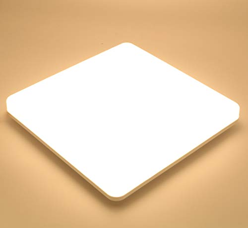 Lamker Cuadrado LED Iluminación de Techo para Oficina de La Cocina Moderna Comedor de Energía Pasillo de La Lámpara De Techo Sala de Estar de La Lámpara De 24W Ultradelgado Blanco Cálido 3000K