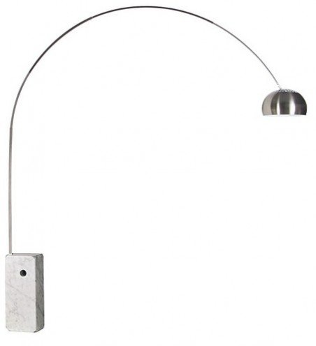 Lampara Arco Pie con Mármol Blanco (Original Estructura de Tubo Cuadrado y Cromado) Lampara Arco Pie con Mármol Blanco (Original Estructura de Tubo Cuadrado y Cromado)
