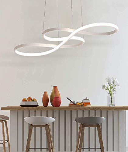 Lámpara colgante moderna de LED, plafón artístico con potencia de 48 W, luz diurna 6000 K, altura de suspensión ajustable
