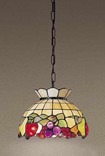 Lámpara colgante Tiffany modelo T924S Lámpara colgante con cadena decorada con frutas de colores