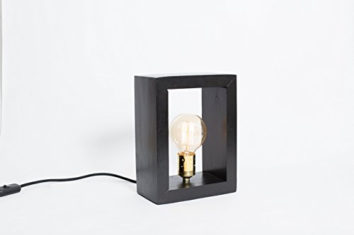Lámpara de madera, lámpara edison, lámpara handmade, lámpara de mesa, lámpara de diseño, lámpara wengué. Lámpara Bergen Globo.