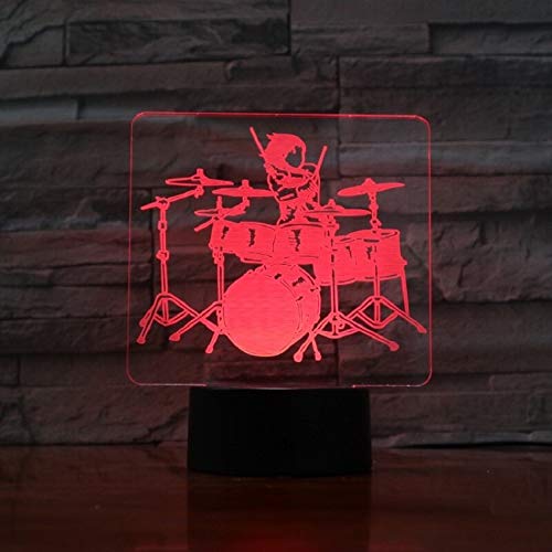 Lámpara de mesa 3D de tambor LED colorido amante de los regalos lámpara de lava de control remoto multicolor/regalo de juguete de Navidad