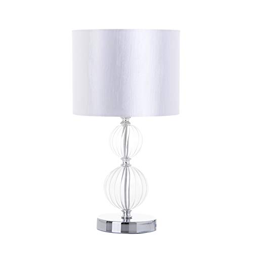 Lámpara de mesa blanca de cristal transparente de 22x40 cm