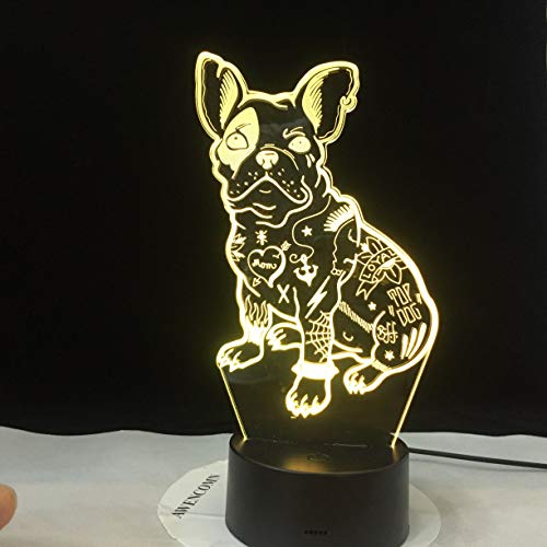 Lámpara de Mesa Bulldog luz de Noche lámpara de Mesa Control Remoto decoración del hogar Regalo para niños