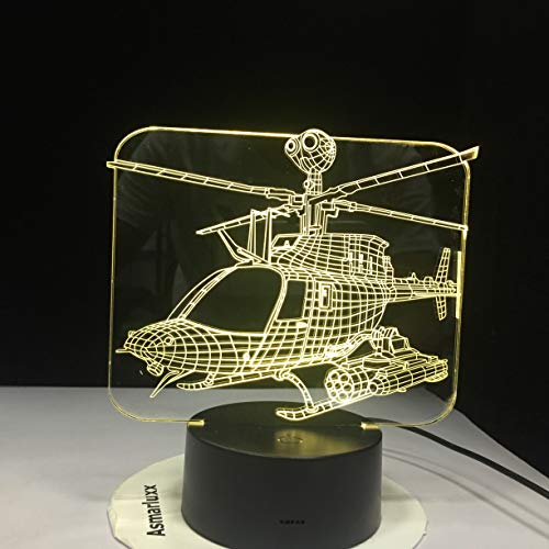 Lámpara de Mesa de Modelado de helicóptero lámpara de mesilla de avión avión luz de Noche Regalo decoración del hogar Cambio de Color