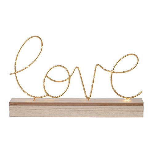 Lámpara de mesa LED inglés con letra Love Metal creativa, lámpara de mesa baja de madera, luz romántica, boda, decoración de accesorios de fiesta de Navidad