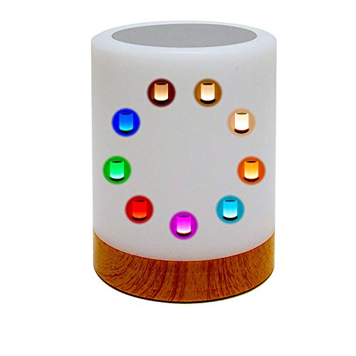 Lámpara de mesa LED. Lámpara decorativa táctil LED con luz blanca. Lámpara RGB pequeña con colores, recargable por cable USB y con diseño moderno para decoración de terraza, habitación, salón o jardín