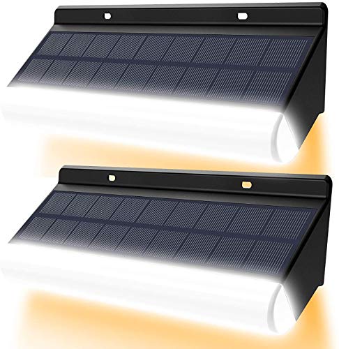 Lámpara de pared LED inalámbrica de control remoto CLY, temperatura de color ajustable, luz de energía solar 3000mAh IP67 lámpara de pared solar IP66 para decoración de jardín （2pcs）