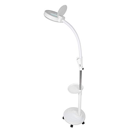 Lámpara de pie con Lupa, luz LED de Esteticista con Lupa para Extensiones de pestañas, Tatuaje, Manualidades, Costura, Aumento de 8X, Altura Ajustable