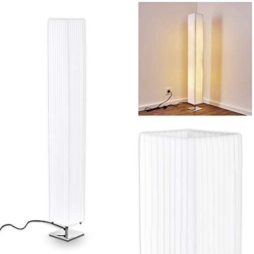 Lámpara de pie Newtok en tejido blanco para dormitorio, salón, comedor - lcon pantalla alargada y cable de encendido Lámpara de pie Newtok en tejido blanco para dormitorio, salón, comedor - lcon pantalla alargada y cable de encendido
