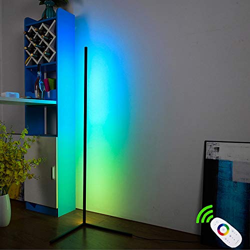 Lámpara de pie plegable con trípode, led regulable con cambio de color RGB y mando a distancia, estilo minimalista y moderno, para salón, dormitorio o sala de juegos Lámpara de pie plegable con trípode, led regulable con cambio de color RGB y mando a distancia, estilo minimalista y moderno, para salón, dormitorio o sala de juegos