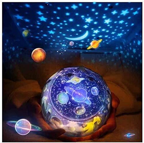 Lámpara de Proyector,FOHYLOY Noche Giratoria Proyector de Estrella Luz de noche de estrella con 3 modos y 5 patrones para la fiesta mágica y el dormitorio de los niños
