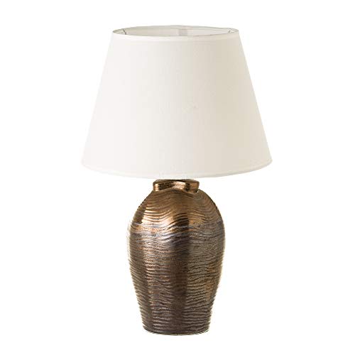 Lámpara de salón clásica de cerámica color cobre, de ø 30x48 cm - LOLAhome