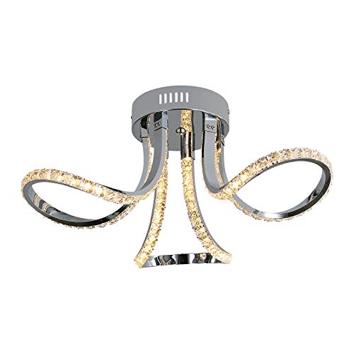 Lámpara de Techo Cristal 65w, Luz de Techo en Forma de Flor, Acabado de Aluminio Cromado, Iluminación LED Moderna Para Dormitorio, Sala de Estar, Oficina, Restaurante, Sala de Exposiciones, 3000k Lámpara de Techo Cristal 65w, Luz de Techo en Forma de Flor, Acabado de Aluminio Cromado, Iluminación LED Moderna Para Dormitorio, Sala de Estar, Oficina, Restaurante, Sala de Exposiciones, 3000k