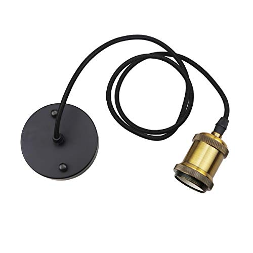 Lámpara de techo E27, portalámparas, cobre, vintage, retro, antiguo (dorado) Lámpara de techo E27, portalámparas, cobre, vintage, retro, antiguo (dorado)
