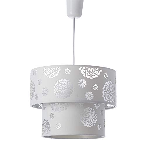 Lámpara de techo moderna blanca de poliéster de Ø 30x23 cm.