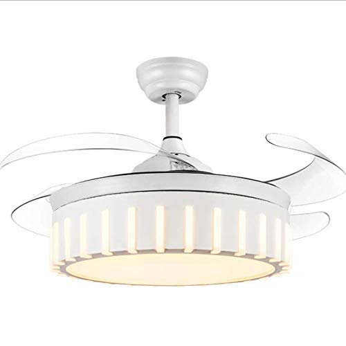 Lámpara de techo moderna con mando a distancia, luz de 3 colores, 6 marchas, ventiladores de techo de 220 V, iluminación LED para dormitorio, salón, comedor, decoración/B