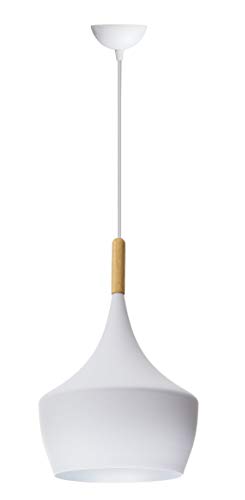 Lámpara Iluminación colgante moderna nordica Rosca E27 para el Restaurante Dormitorio Sala de Estudio Loft Pasillo 25 cm diámetro color blanco forma gota
