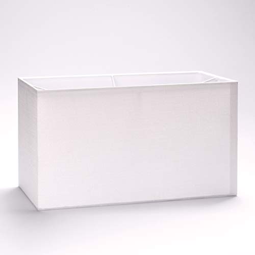 Lámpara Pantalla E27 rectangular blanco 32 cm 40 cm Lámpara de pie tela mesa rectangular, Weiß, 32x16cm (Höhe:18cm