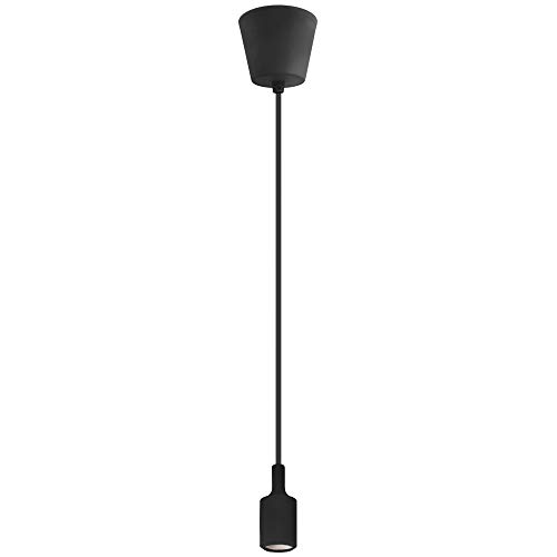 Lampara Suspension Portalampara E27 de Techo Colgante Negra con Cable Longitud Máxima 155CM Ajustable para Comedor Salon Habitacion Restaurante Oficina de Enuotek