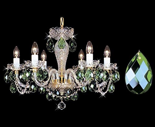 Lámparas de cristal, color verde