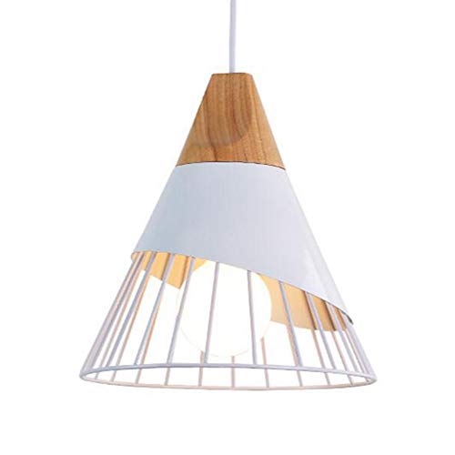 Lámparas de techo Madera Hierro Nórdicos E27 Lámpara colgante Metal, LED Moderna Creativo Candelabro Iluminación de Suspensión Dormitorio Restaurante Sala de estar Café Bar, Blanco Lámparas de techo Madera Hierro Nórdicos E27 Lámpara colgante Metal, LED Moderna Creativo Candelabro Iluminación de Suspensión Dormitorio Restaurante Sala de estar Café Bar, Blanco